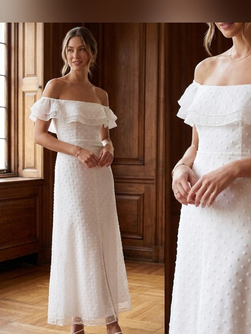 ModCloth NWT Ivory Cream Southern Belles Ringing Maxi Dress Size S